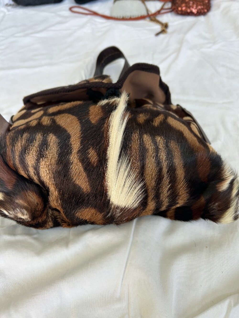 Rafael Sanchez Vintage Tiger Print Hair-0n-hide Shoulder Bag - Picture 6 of 11
